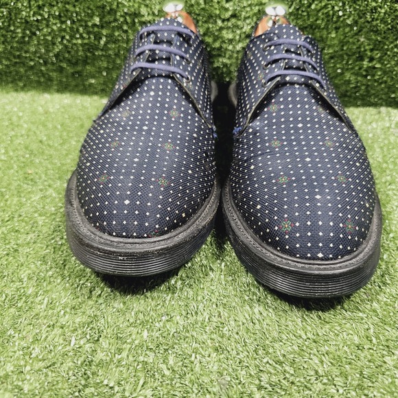 Dr.‎ Martens 1461 Navy Blue Polka Dot Casual Shoes Made in England Mens Size 11 - Picture 3 of 11